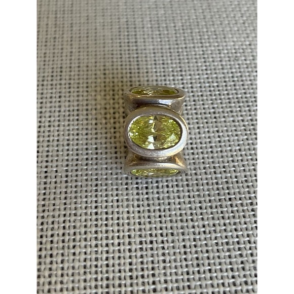 Pandora ALE 925 Sterling Silver Lime green oval lights charm Retired - Picture 1 of 5